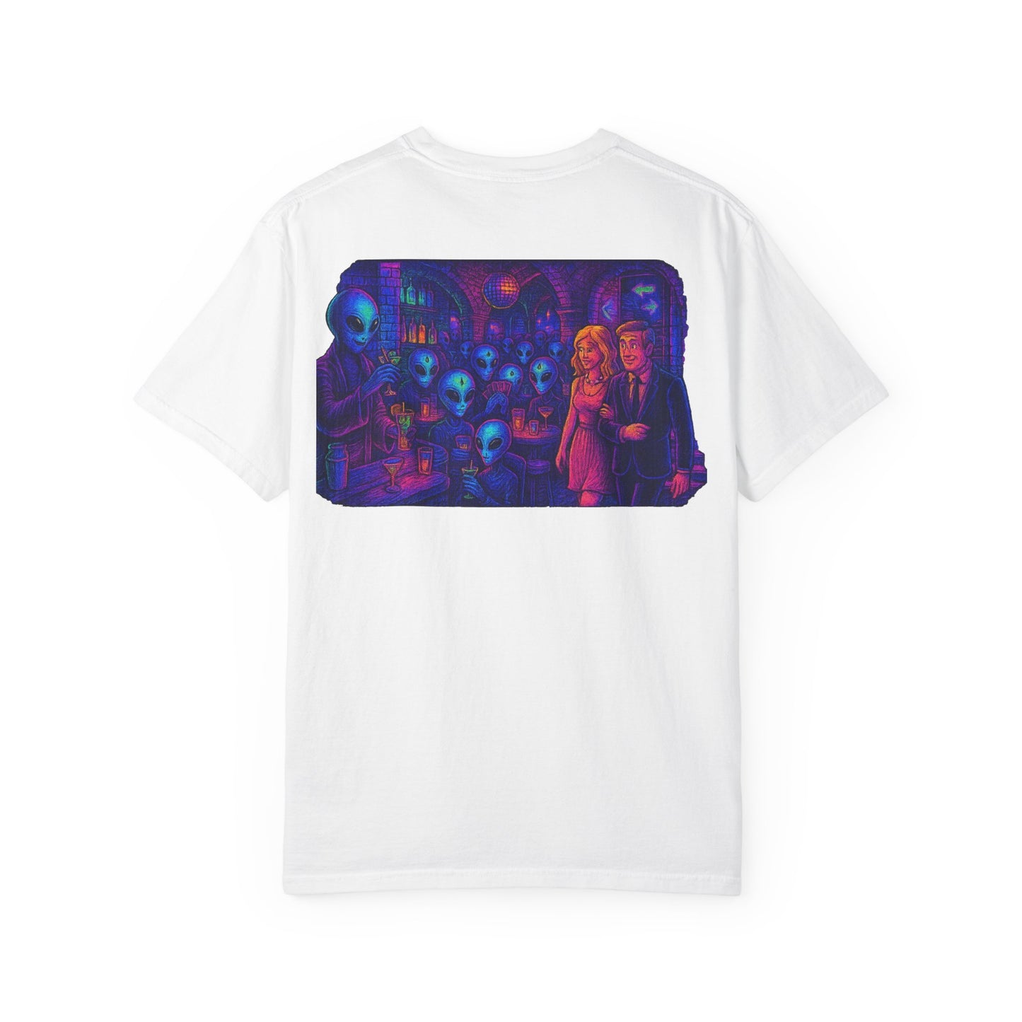 Camiseta Unissex New Disco Club By Trueiluminati com Design Alien Love, Camiseta Gráfica Divertida, Casual, Presente para Amigos, Camisa de Festa Exclusiva, Blusa Estilosa