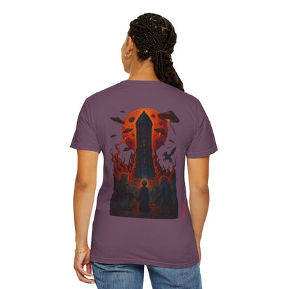 Hell Path By Trueiluminati Garment-Dyed T-shirt Unisex Gothic Tattoo-Style Shirt – Exclusive Trueiluminati Design
