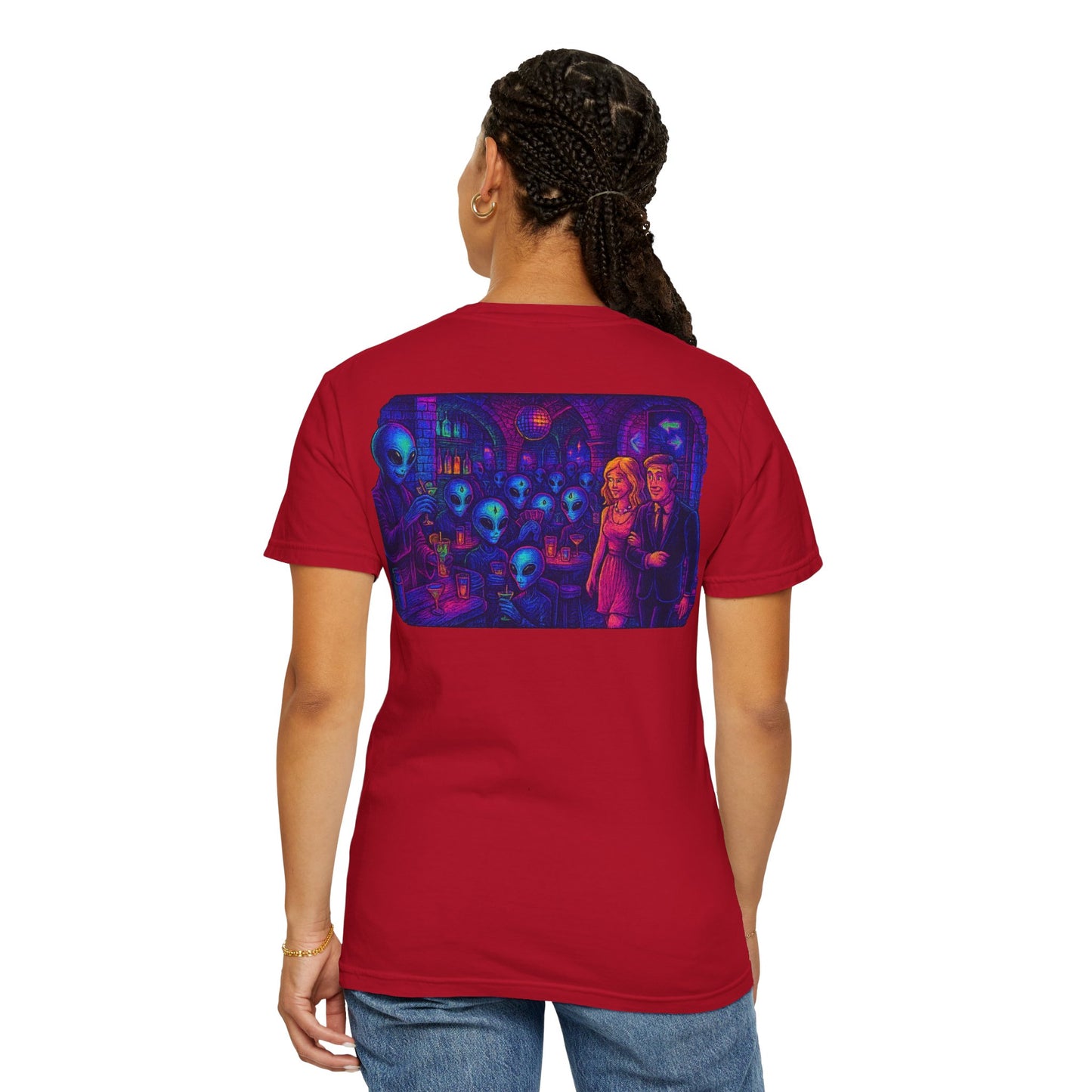 Camiseta Unissex New Disco Club By Trueiluminati com Design Alien Love, Camiseta Gráfica Divertida, Casual, Presente para Amigos, Camisa de Festa Exclusiva, Blusa Estilosa