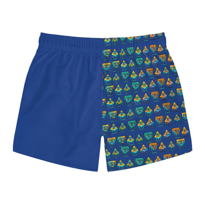Eyes For Beach By Trueiluminati Swim Trunks -Blue- | Trueiluminati Swim Shorts – Cosmic Flow, Endless Vibes Summer Beachwear, Pool Party Swimwear, Vacation Essential, Surf Shorts, Fun Design, Relaxed...
