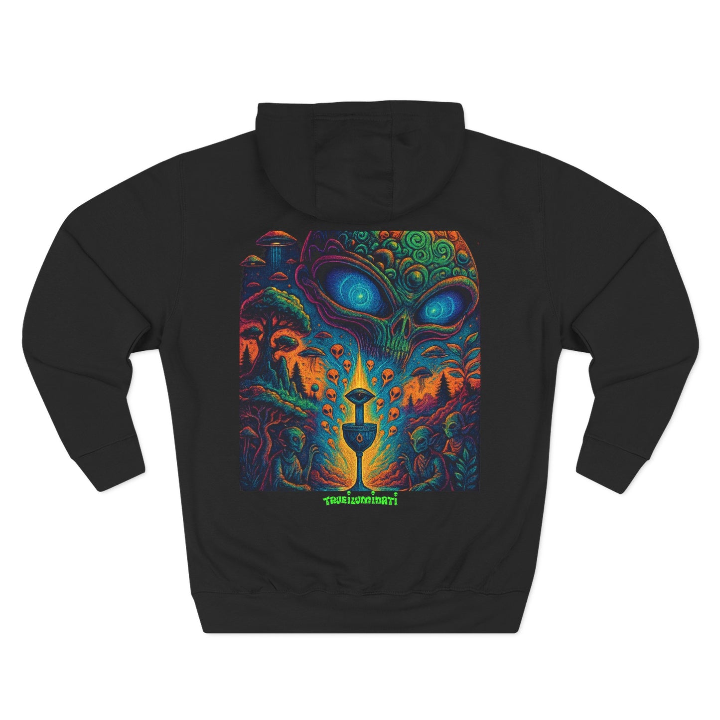 Psychedelic Three-Panel Fleece Hoodie, Cozy Hoodie for Festival Lovers, Unique Gift for Art Enthusiasts, Perfect for Casual Outings, [...]