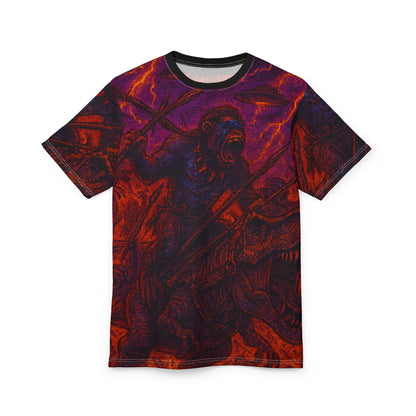 Camiseta Unissex "First Day" por Trueiluminati, Camiseta Gráfica Exclusiva, Camiseta de Ficção Científica, Presente para Amantes do Espaço, Roupa Casual Masculina e Feminina