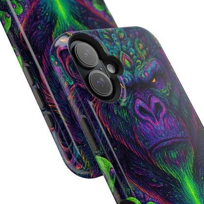 Alpha Apee By Trueiluminati Vibrant Gorilla Phone Case - Magnetic Impact-Resistant, Carry the Vibe Unique Gift for Animal Lovers, Psychedelic Design, Phone Protector, Eco-Friendly