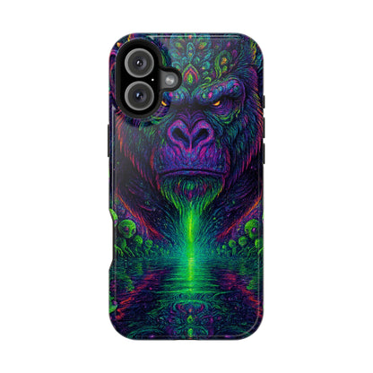 Alpha Apee By Trueiluminati Vibrant Gorilla Phone Case - Magnetic Impact-Resistant, Carry the Vibe Unique Gift for Animal Lovers, Psychedelic Design, Phone Protector, Eco-Friendly
